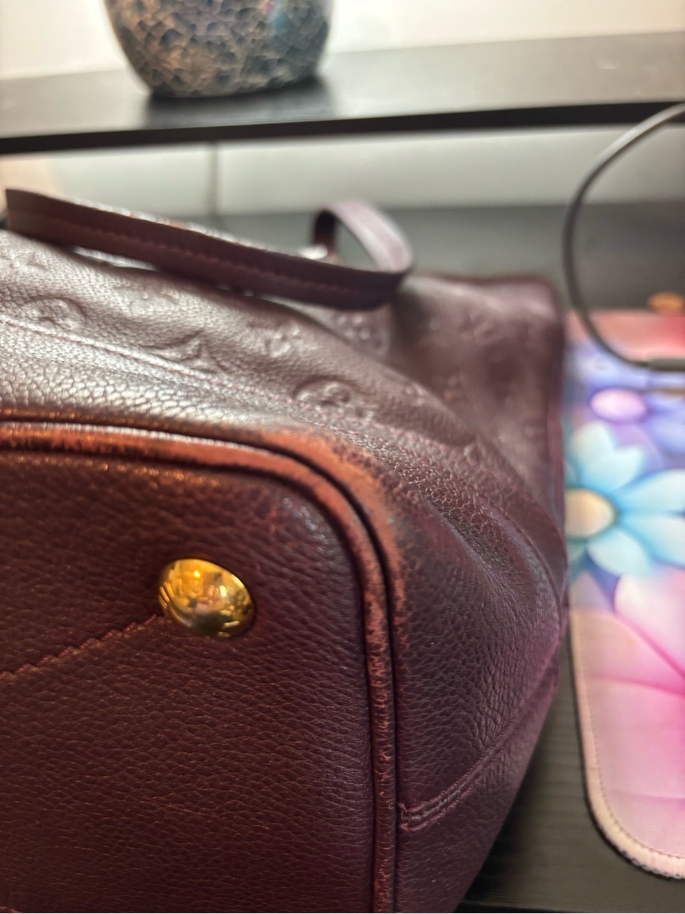 Authentic Louis Vuitton Citadine Empriente Leather Bag W/Dust Bag- Aube Purple - Picture 9 of 16
